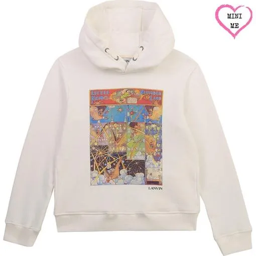 Sweat à capuche blanc pour garçons