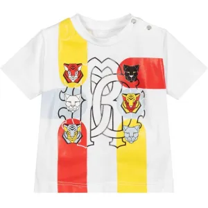 T-shirt pour garçons en jersey blanc avec motif animal