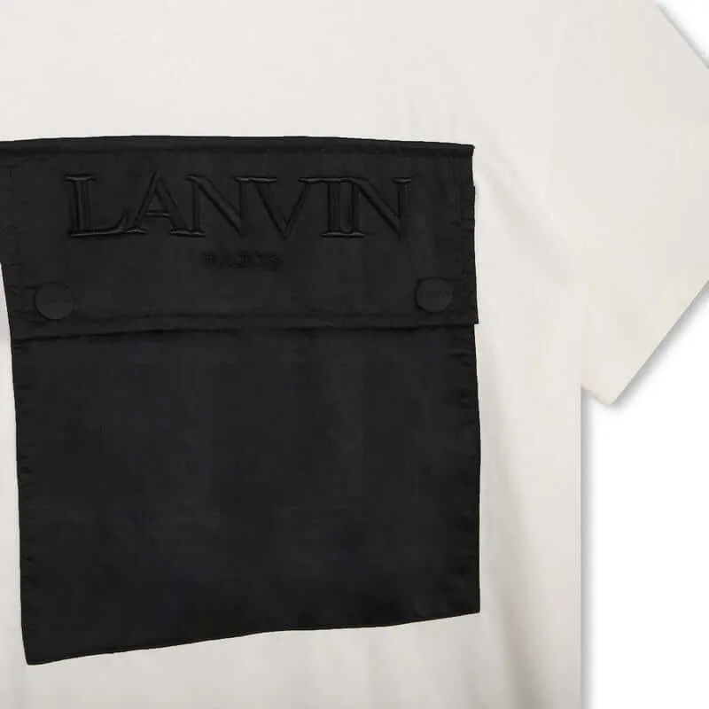 T-shirt blanc pour garçon avec poche grande taille
