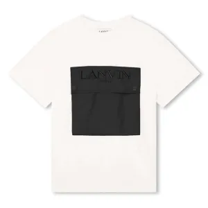 T-shirt blanc pour garçon avec poche grande taille