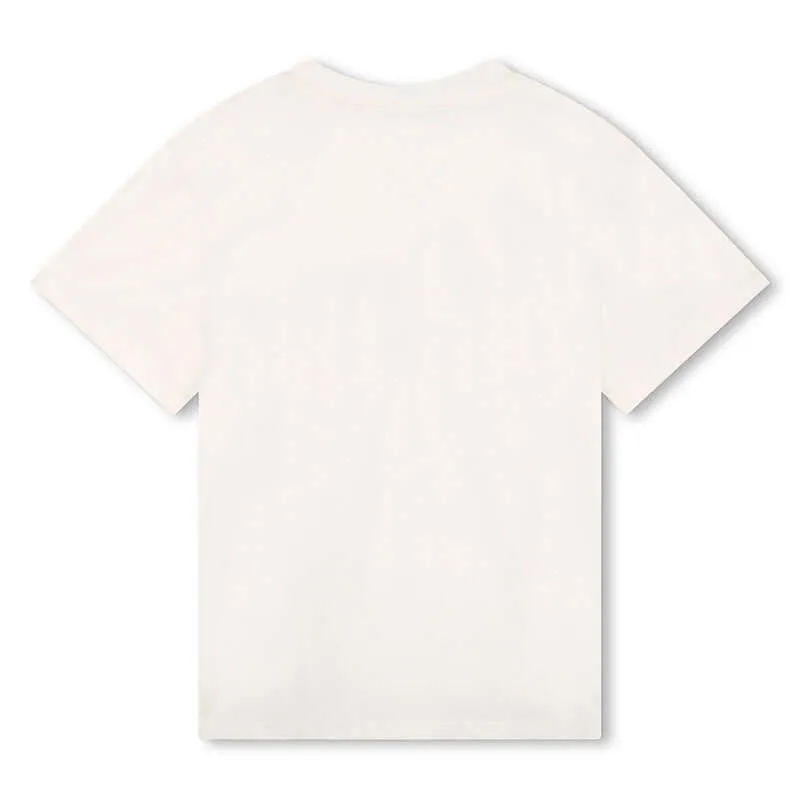T-shirt blanc pour garçon avec poche grande taille
