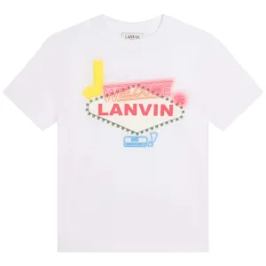 T-shirt pour garçons blanc à motif Las Vegas