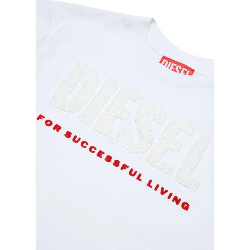 T-shirt pour garçons blanc à motif imprimé