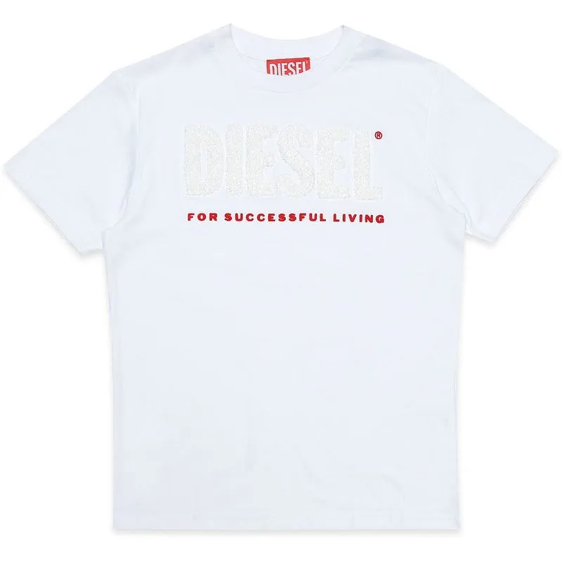 T-shirt pour garçons blanc à motif imprimé