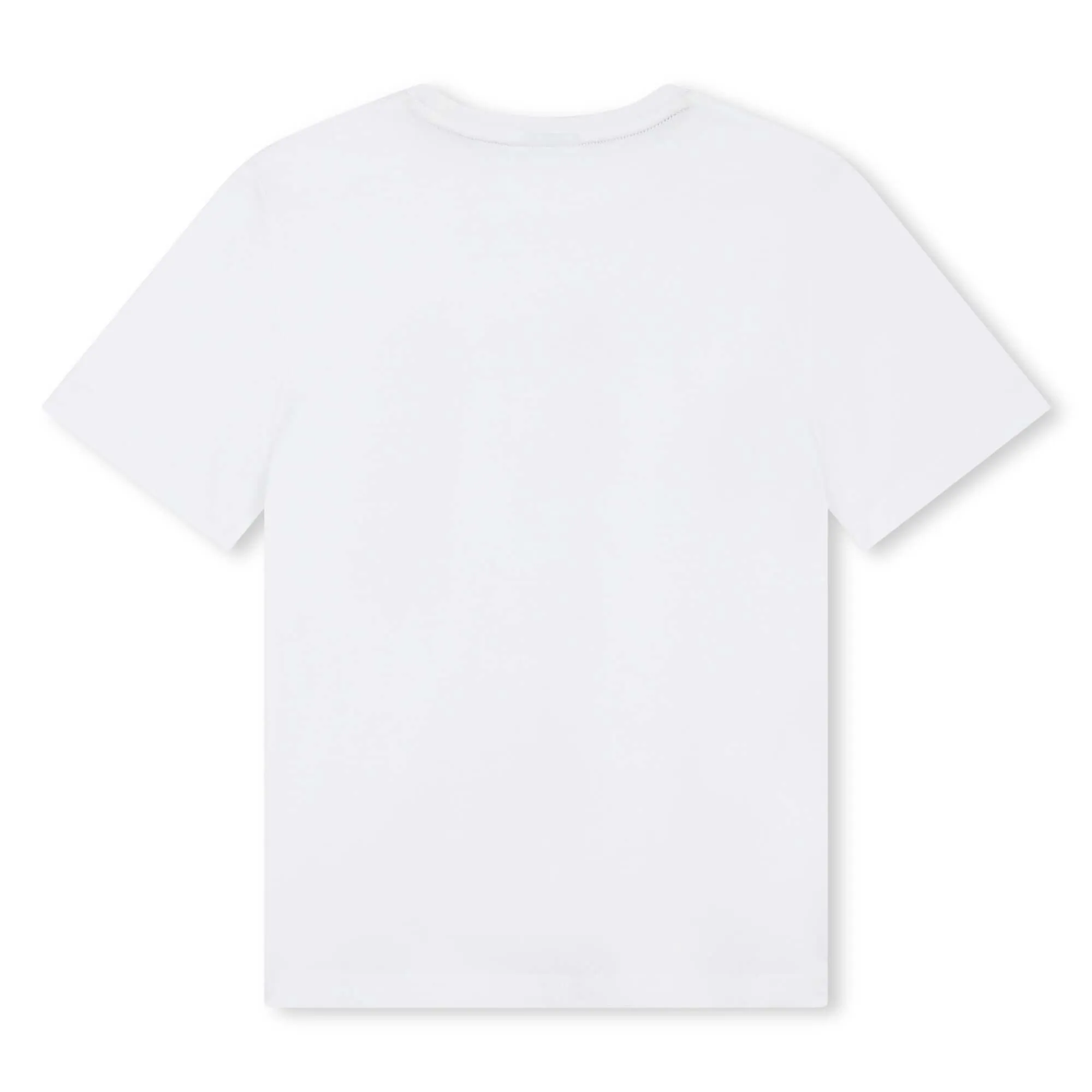 T-shirt en coton à manches courtes avec logo blanc pour garçons