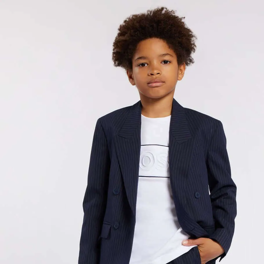 T-shirt à manches courtes avec logo blanc pour garçons