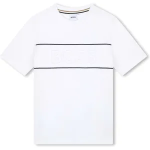 T-shirt à manches courtes avec logo blanc pour garçons