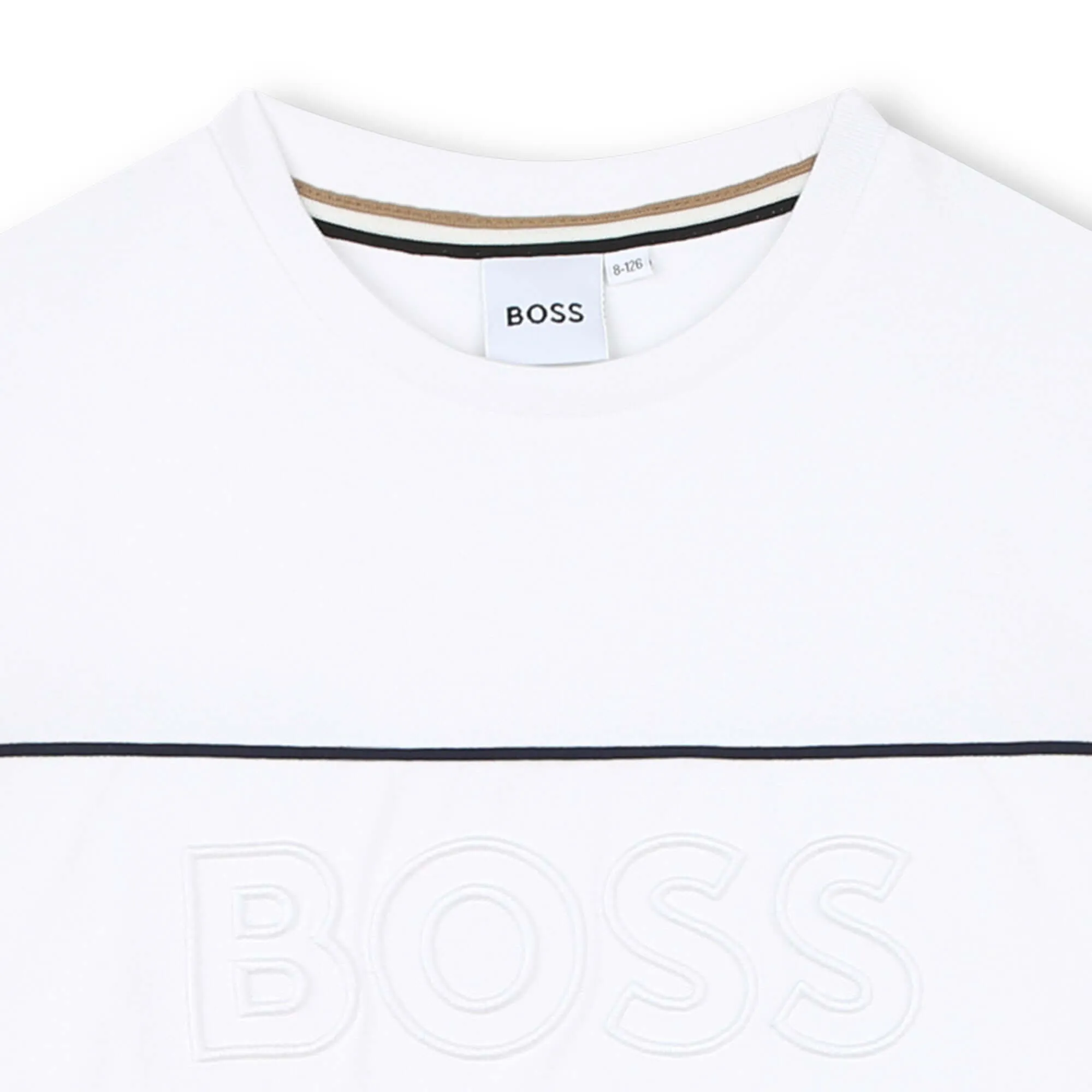 T-shirt à manches courtes avec logo blanc pour garçons