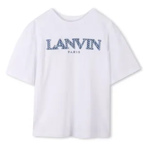 T-shirt blanc pour garçons avec logo