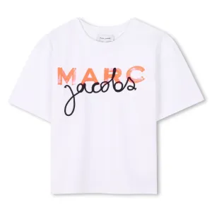 T-shirt blanc pour garçons avec logo