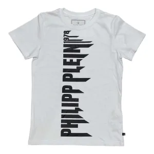 T-shirt blanc pour garçons avec logo