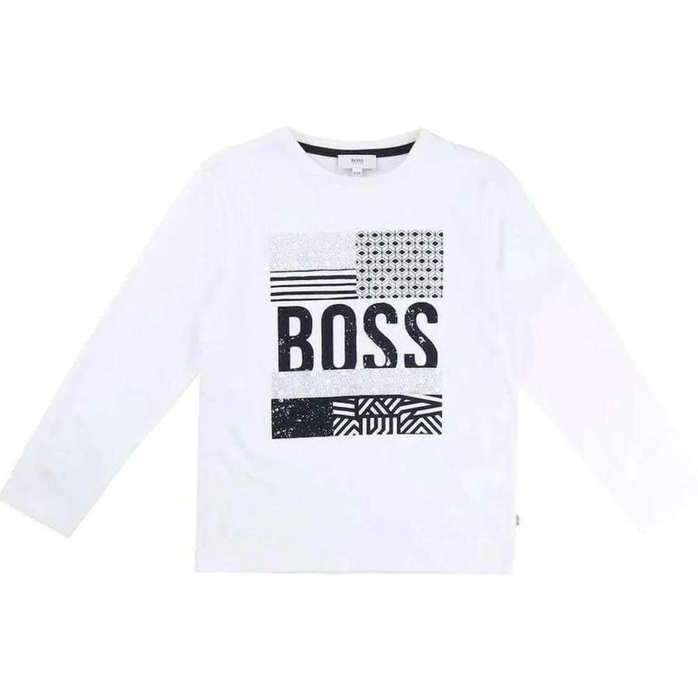 T-shirt à manches longues blanc pour garçons