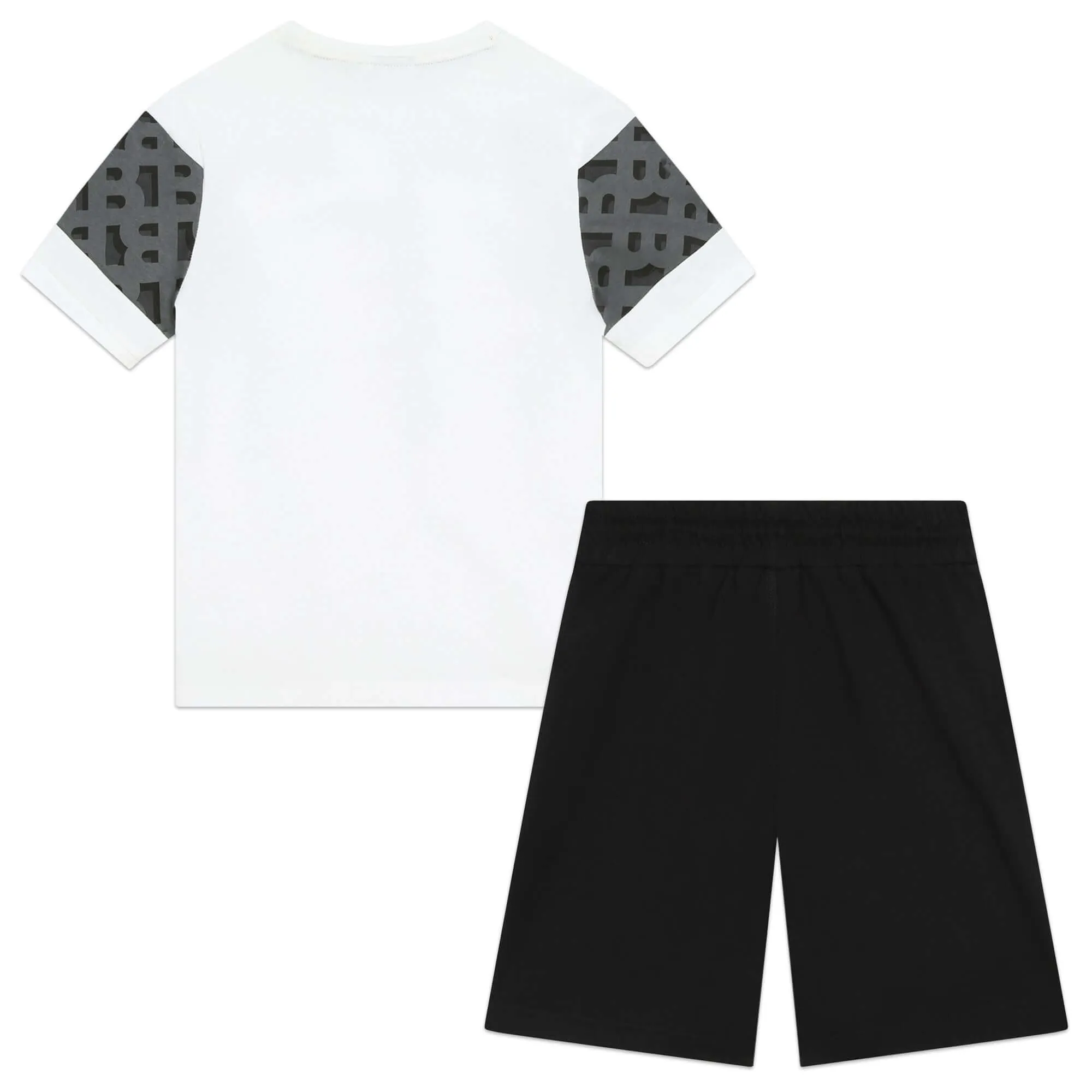 Ensemble de shorts pour garçons avec imprimé monogramme blanc