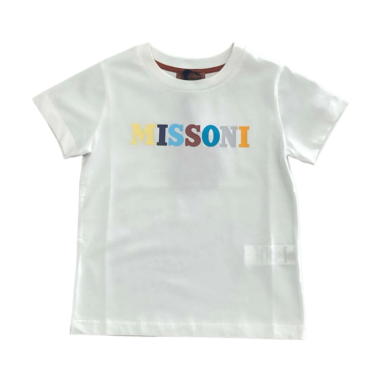T-shirt pour garçons blanc à logos multiples