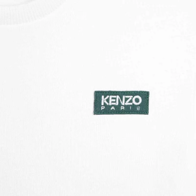 T-shirt pour garçons en coton biologique blanc avec logo