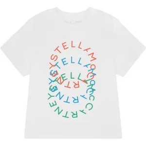 T-shirt pour garçons en coton biologique blanc avec logo
