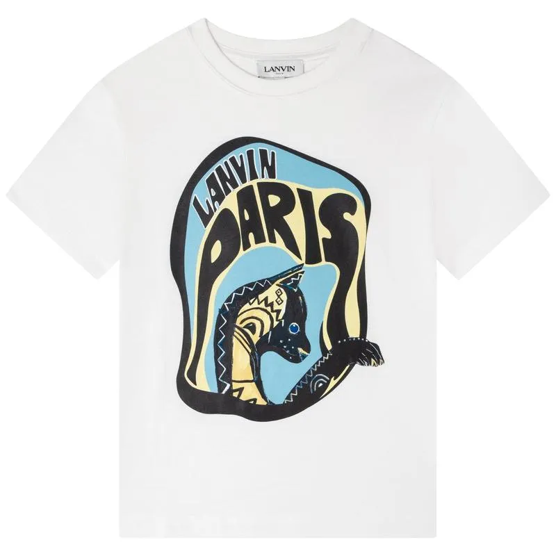 T-shirt à manches courtes blanc Paris pour garçons