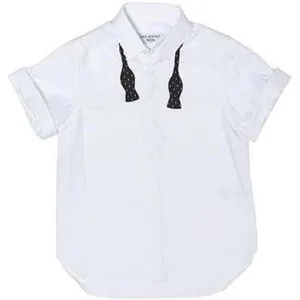 Chemise blanche pour garçon avec impression de nœud papillon