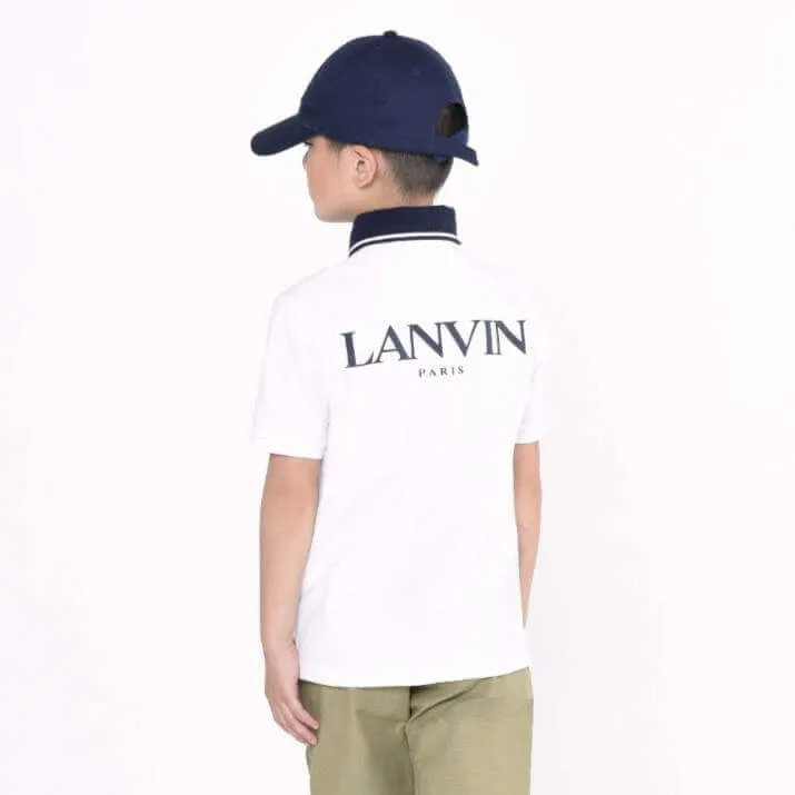 Polo en coton à manches courtes blanc pour garçons