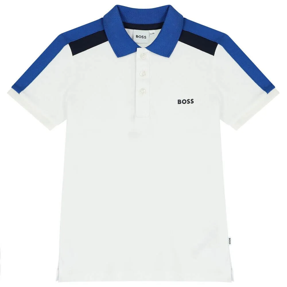 Polo à manches courtes blanc pour garçons