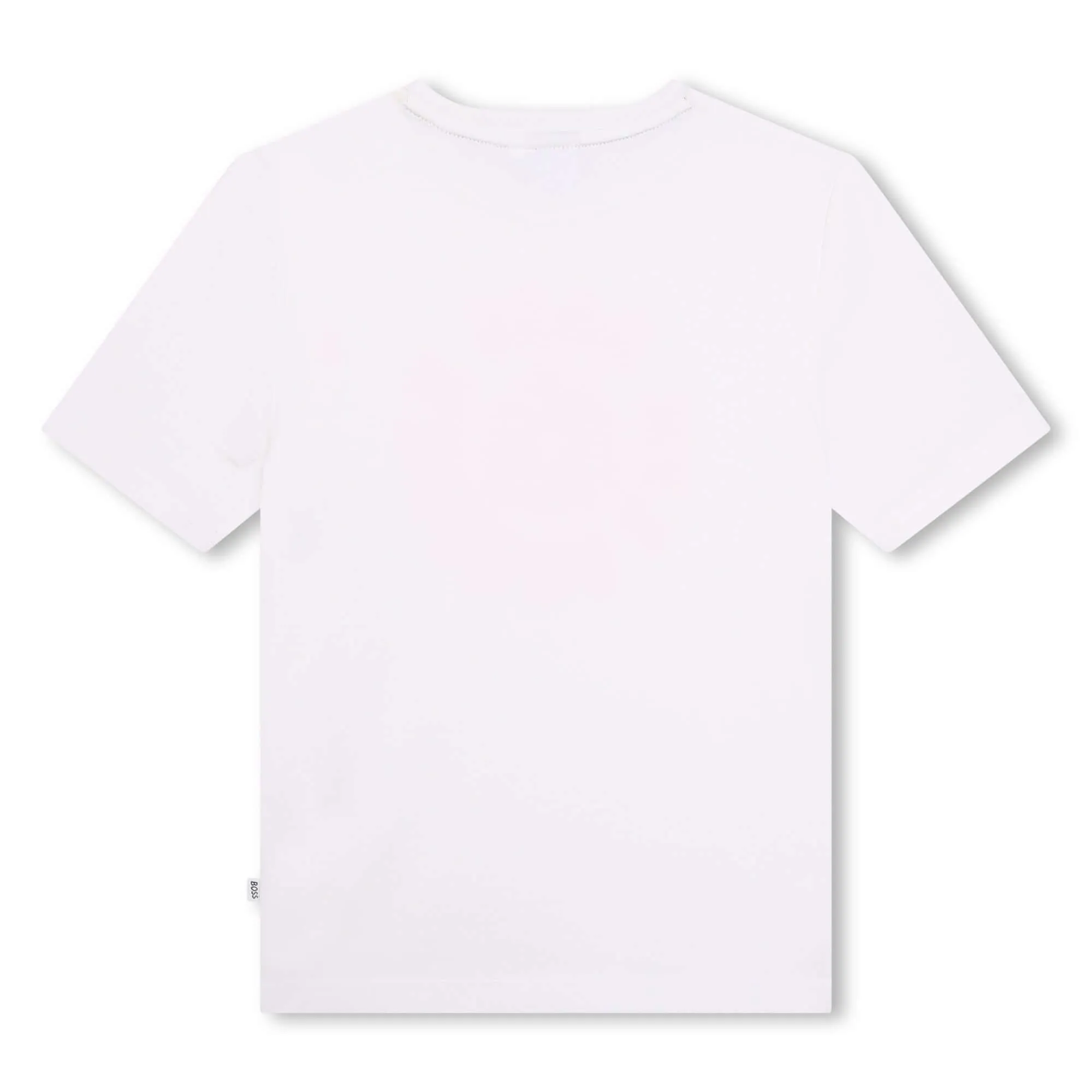 T-shirt à manches courtes blanc pour garçons avec impression de disques