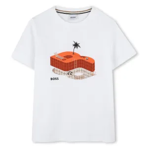 T-shirt à manches courtes blanc pour garçons