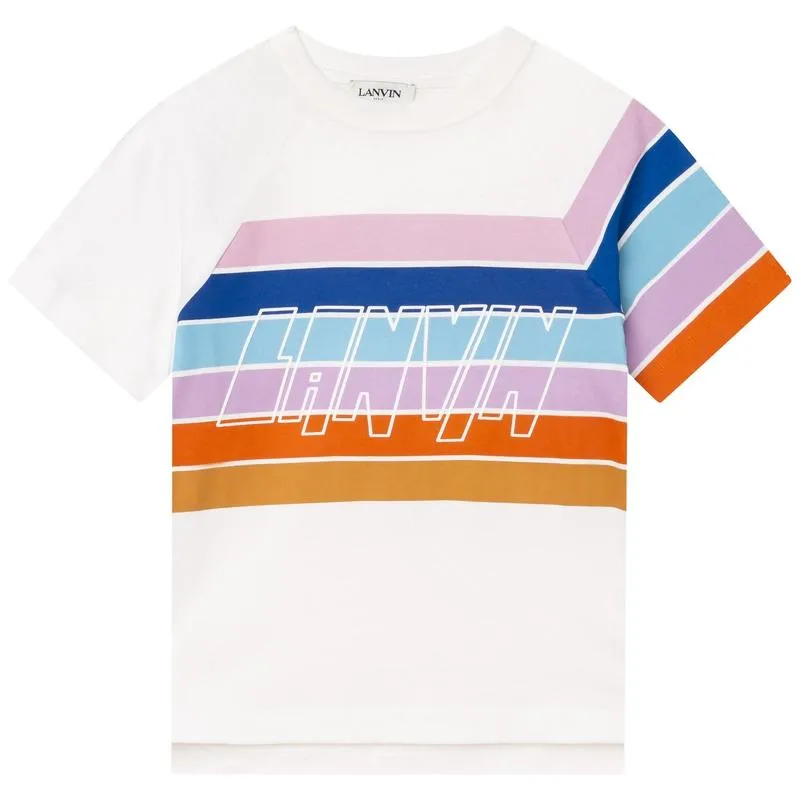 T-shirt à rayures blanc pour garçons