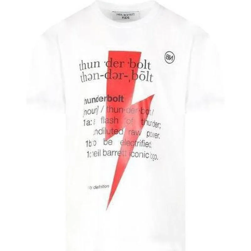 T-shirt pour garçons Thunderbolt texte blanc