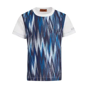 T-shirt pour garçons à motif tie-dye blanc