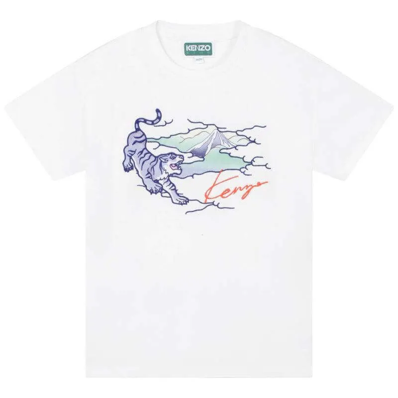 T-shirt Tigre Blanc pour Garçons