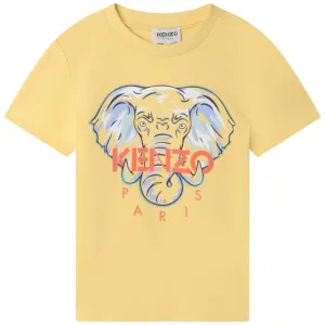 T-shirt en coton éléphant jaune pour garçons