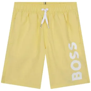 Short de bain jaune avec logo pour garçons