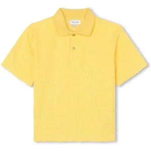 Polo en éponge à manches courtes jaune pour garçons