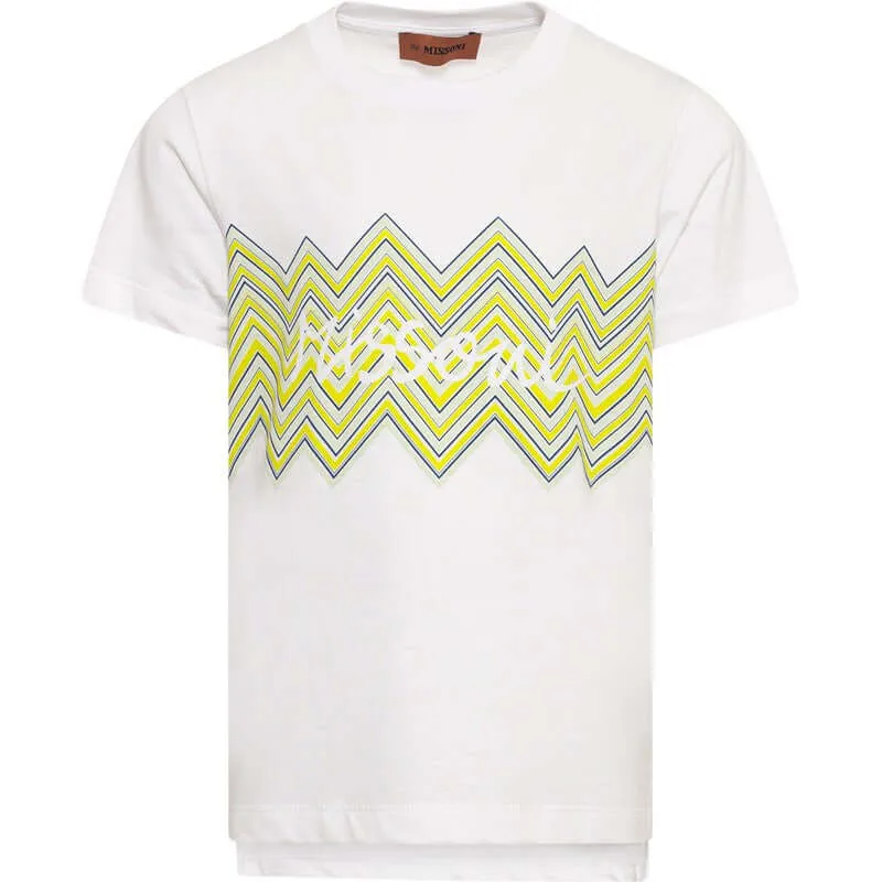 T-shirt pour garçons avec logo jaune en zigzag