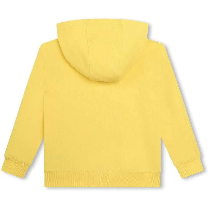 Pull à capuche jaune pour garçons avec fermeture éclair
