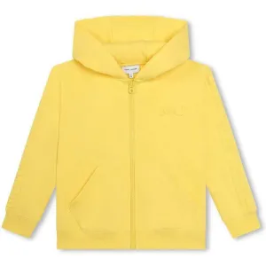 Pull à capuche jaune pour garçons avec fermeture éclair