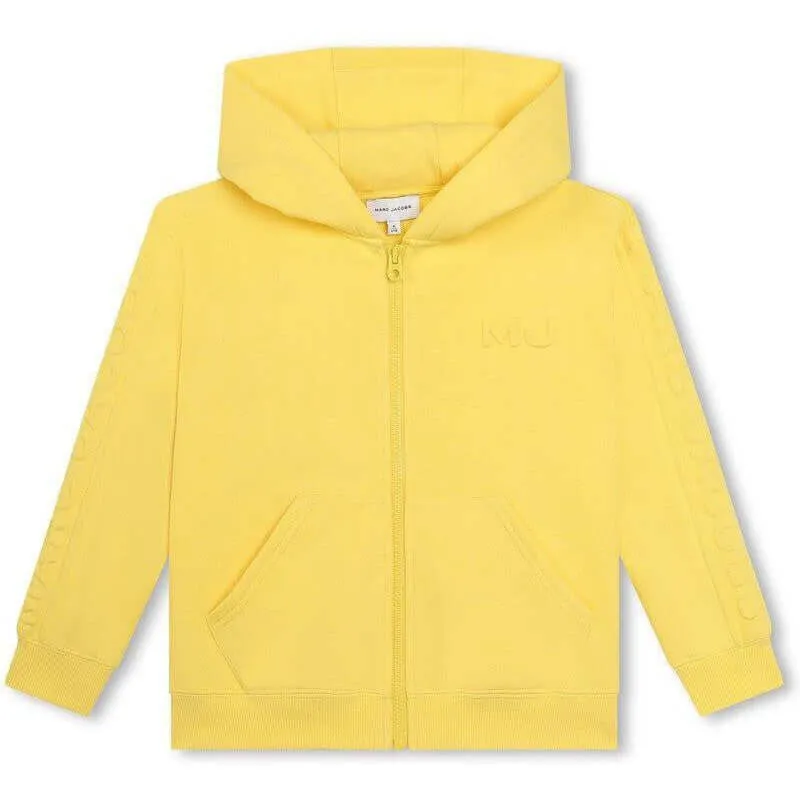 Pull à capuche jaune pour garçons avec fermeture éclair