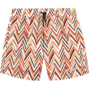 Maillot de bain à motif zigzag pour garçons avec logo