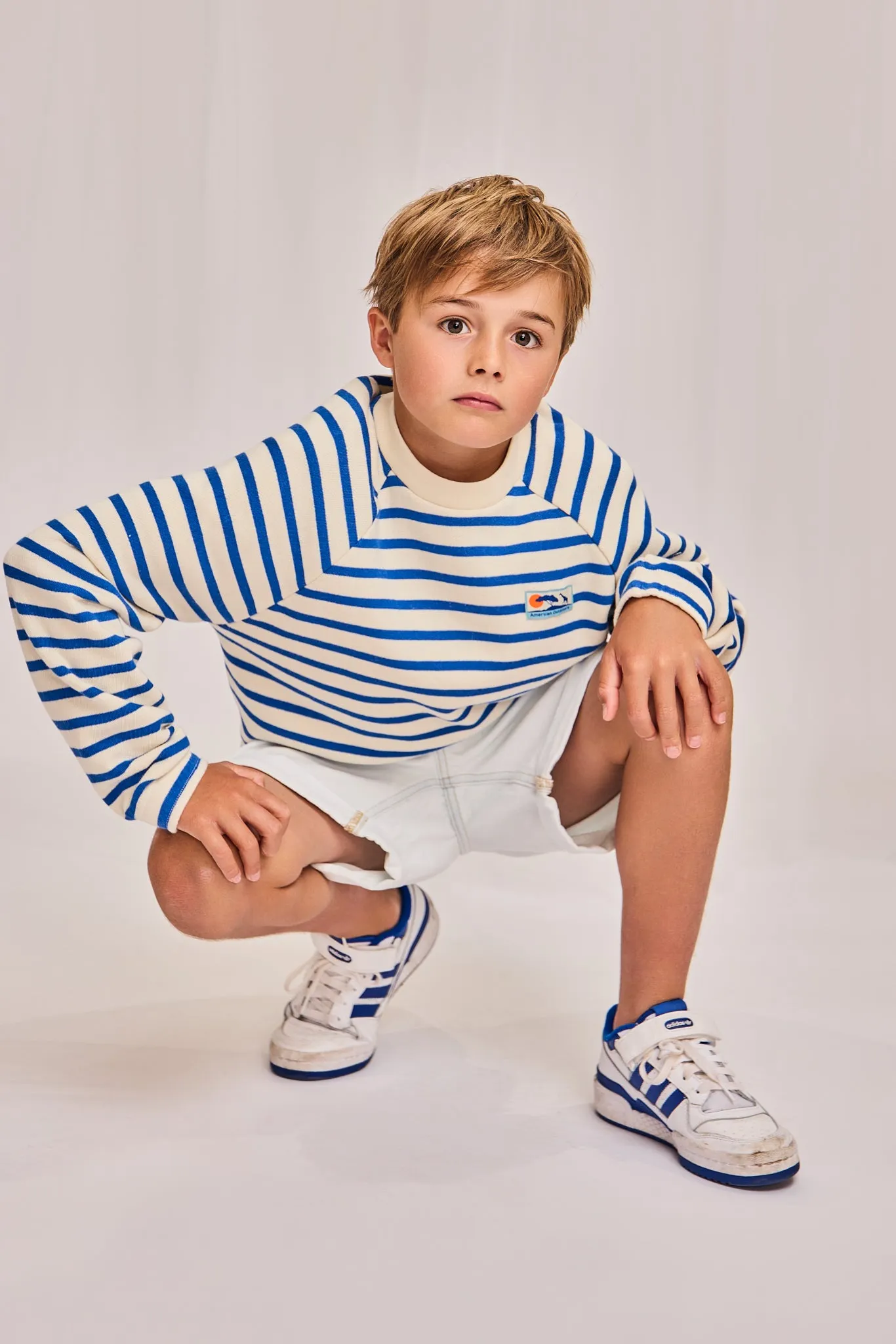 pull brad rayé 000707 - bleu vif Ao76 Vêtements Garçons Filles