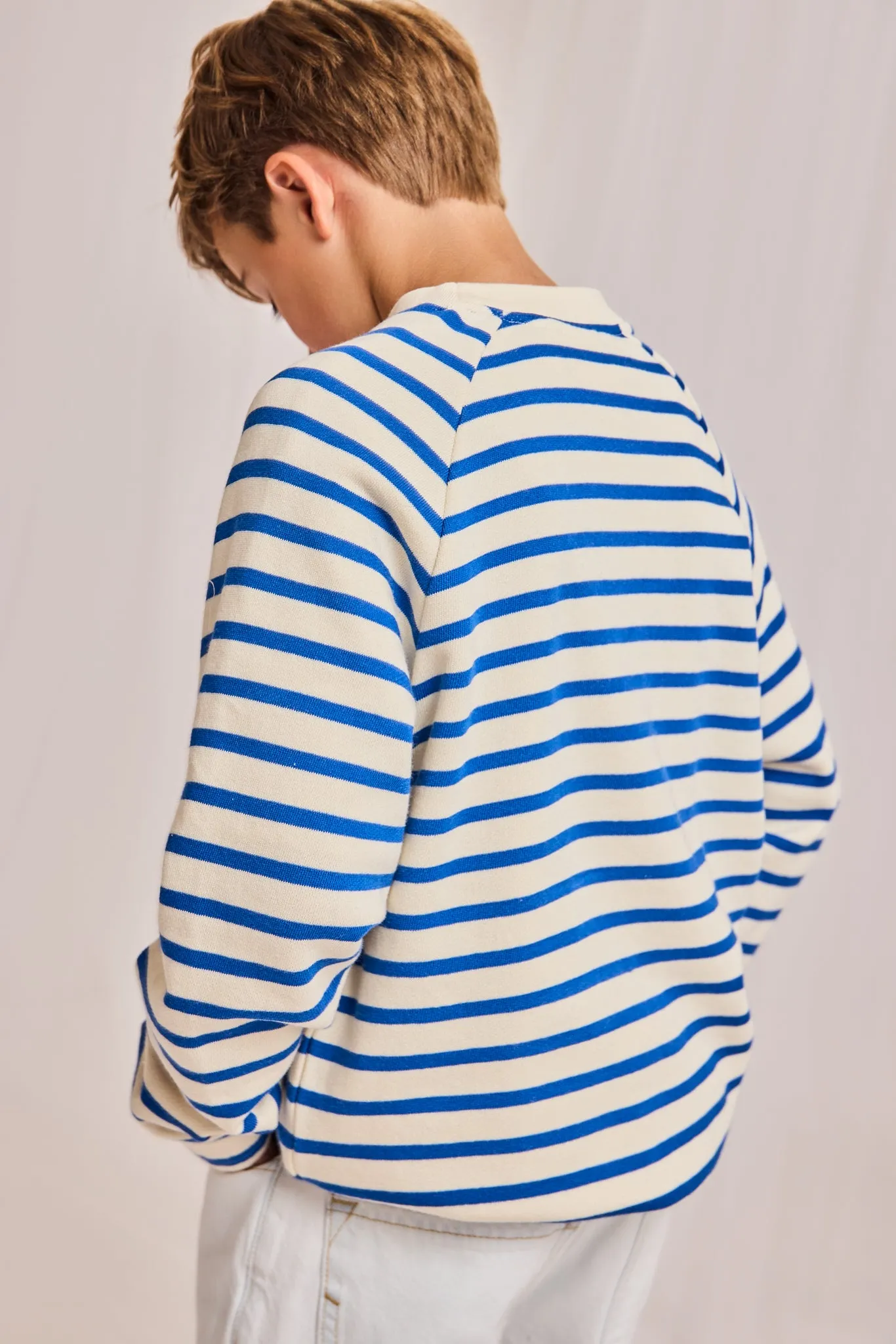 pull brad rayé 000707 - bleu vif Ao76 Vêtements Garçons Filles