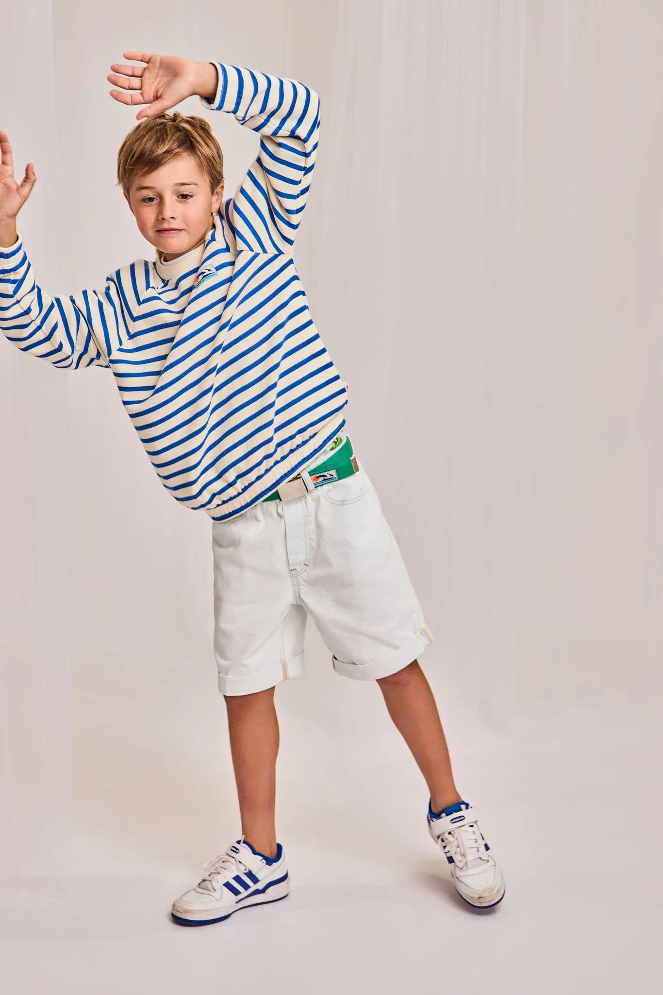 pull brad rayé 000707 - bleu vif Ao76 Vêtements Garçons Filles