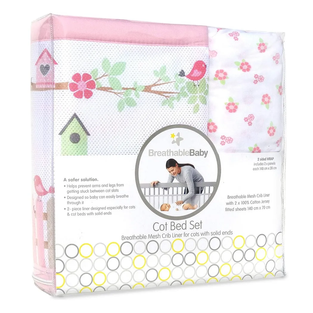 Ensemble de lit bébé respirant BreathableBaby (Jardin anglais)