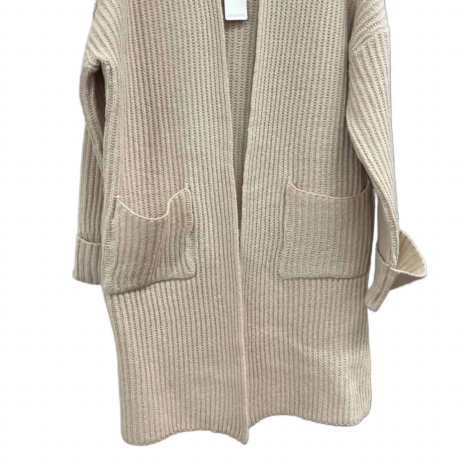 Cardigan côtelé brossé en charbon