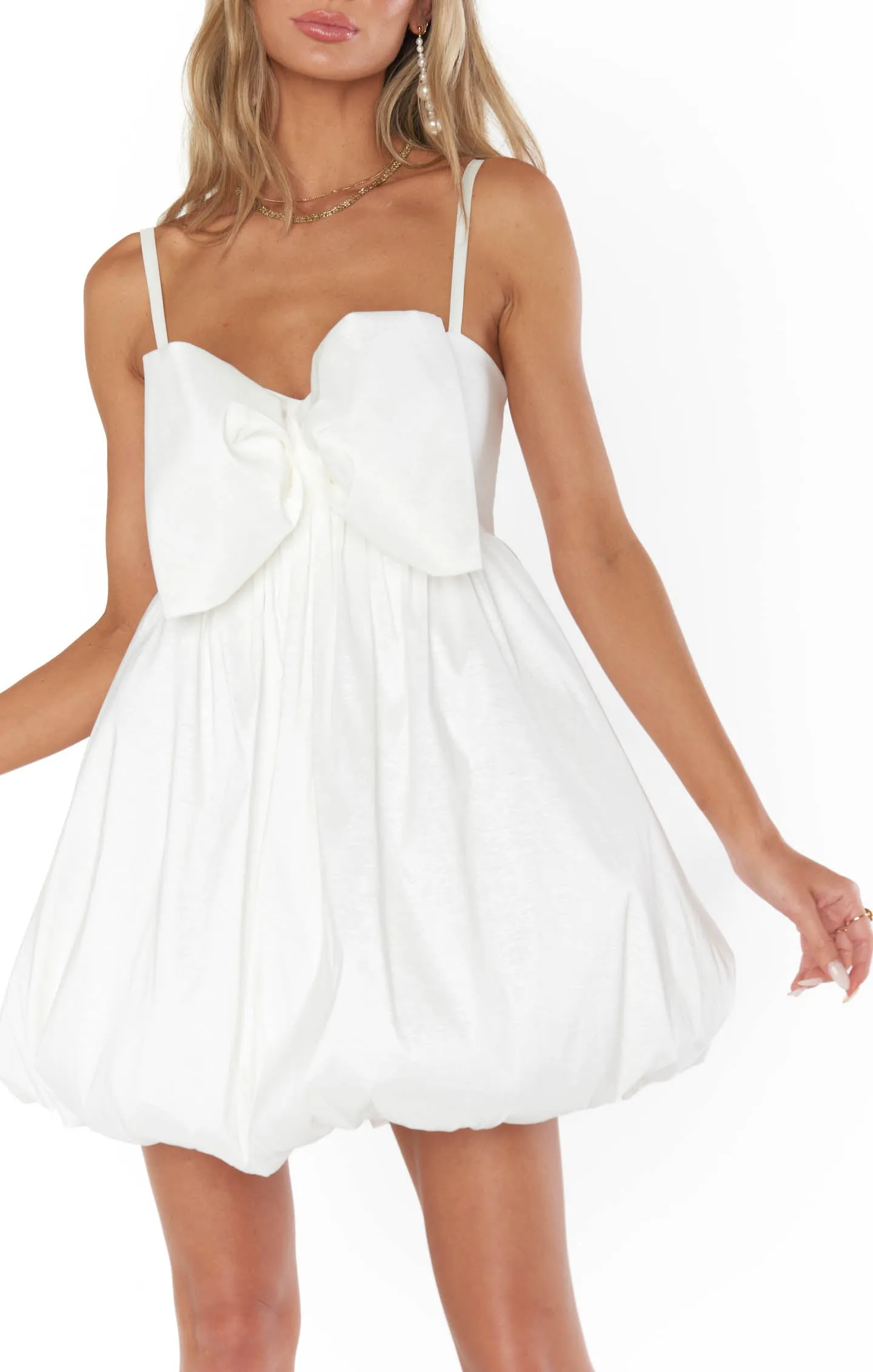Bubble Bow Mini ~ Taffetas Blanc