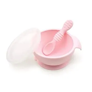 Ensemble de Première Alimentation en Silicone Bumkins - Rose