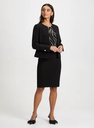 Veste à boutons détaillée & Jupe crayon