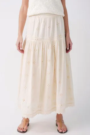 Jupe longue en coton ajouré By Together Woven