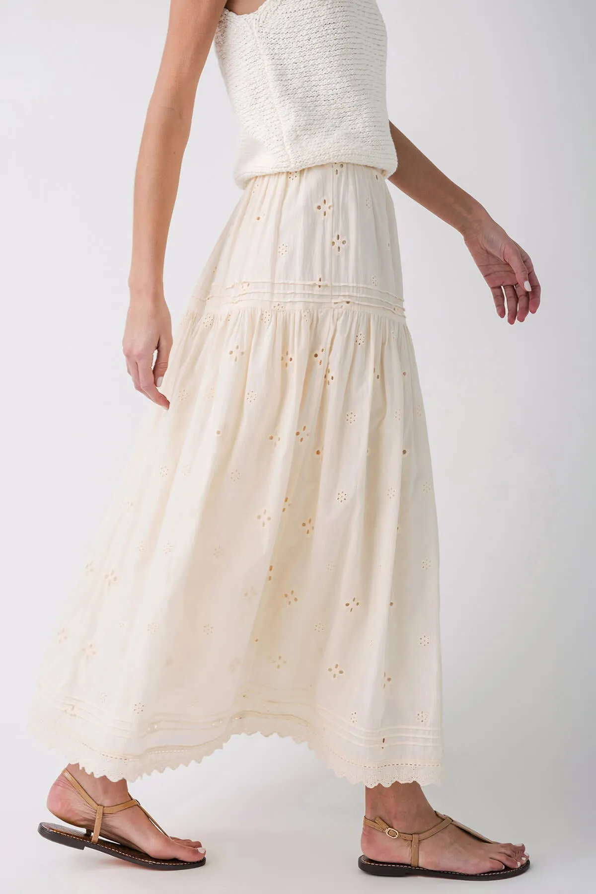 Jupe longue en coton ajouré By Together Woven