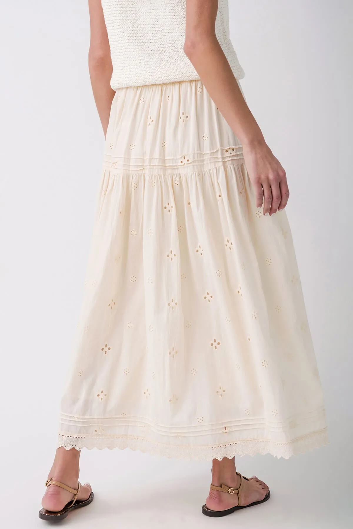 Jupe longue en coton ajouré By Together Woven