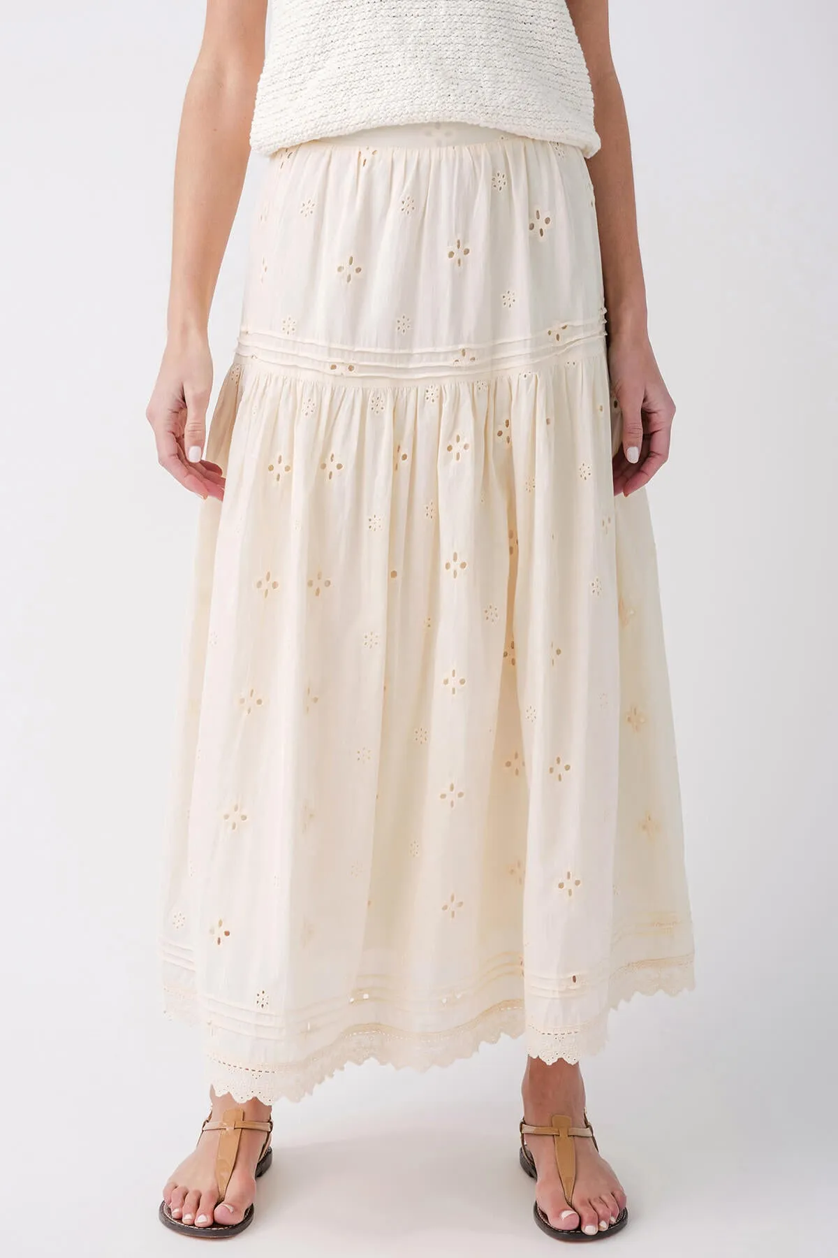 Jupe longue en coton ajouré By Together Woven